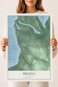 Map of Helena, Michigan, 18 x 24 inch unframed archival matte print