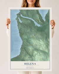 Map of Helena, Michigan, 24 x 36 inch unframed archival matte print