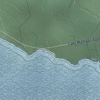 Second close-up of the map of Hendricks, Michigan print showing more streets and buildings