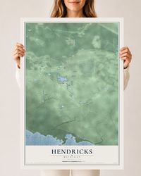 Map of Hendricks, Michigan, 24 x 36 inch unframed archival matte print