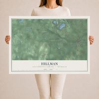 Map of Hillman, Montmorency County, Michigan, 24 x 36 inch unframed archival matte print