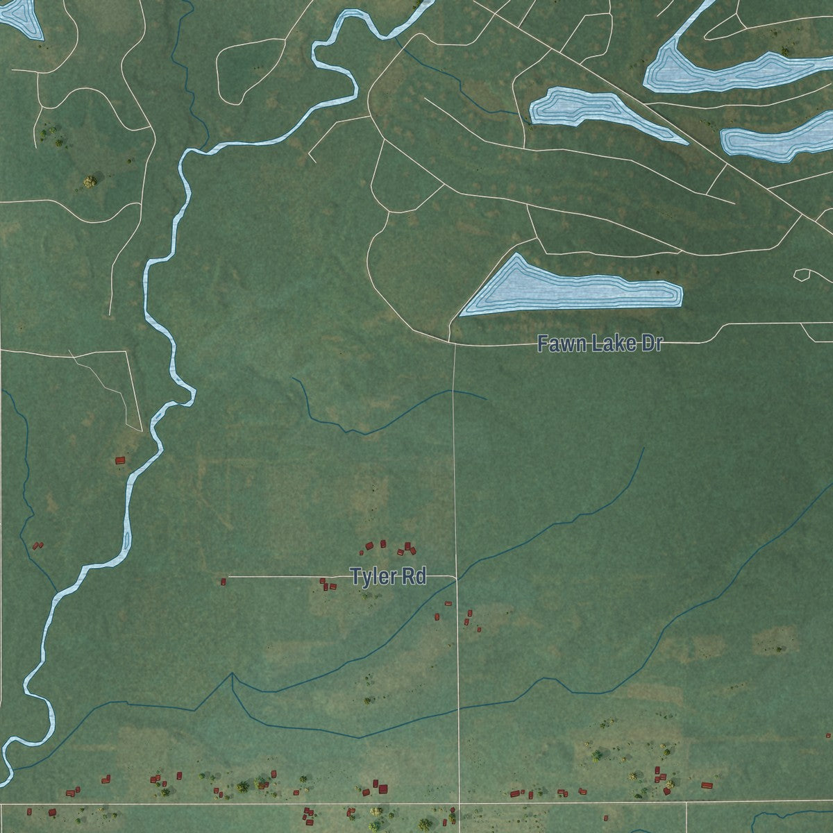 Close-up of the map of Hinton, Michigan print showing street and building detail