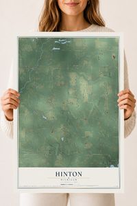 Map of Hinton, Michigan, 18 x 24 inch unframed archival matte print