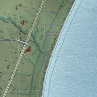 Close-up of the map of Holland, Sheboygan County, Wisconsin print showing street and building detail
