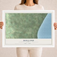 Map of Holland, Sheboygan County, Wisconsin, 18 x 24 inch print in a white wood frame