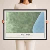 Map of Holland, Sheboygan County, Wisconsin, 24 x 36 inch print in a black wood frame