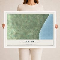 Map of Holland, Sheboygan County, Wisconsin, 24 x 36 inch print in a white wood frame