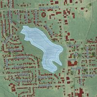 Close-up of the map of Holly, Michigan print showing street and building detail