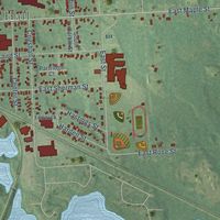 Second close-up of the map of Holly, Michigan print showing more streets and buildings