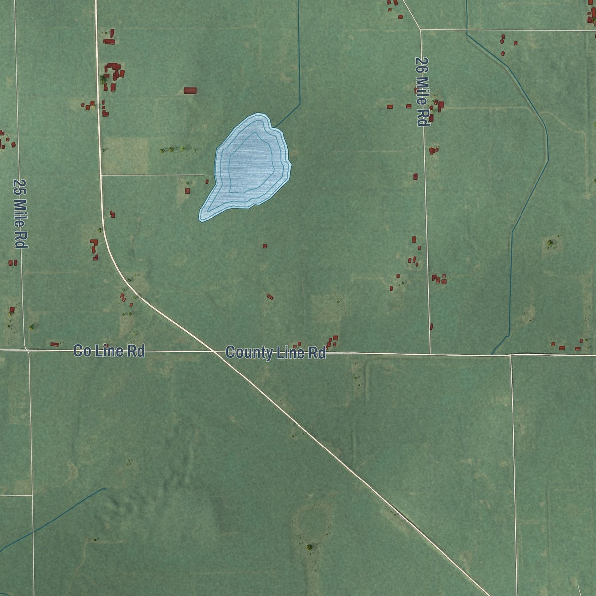 Second close-up of the map of Homer, Calhoun County, Michigan print showing more streets and buildings