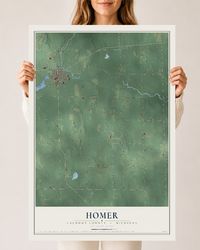 Map of Homer, Calhoun County, Michigan, 24 x 36 inch unframed archival matte print