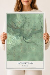 Map of Homestead, Michigan, 18 x 24 inch unframed archival matte print