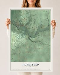 Map of Homestead, Michigan, 24 x 36 inch unframed archival matte print