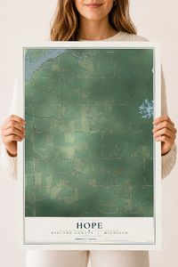 Map of Hope, Midland County, Michigan, 18 x 24 inch unframed archival matte print