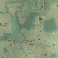 Second close-up of the map of How, Wisconsin print showing more streets and buildings