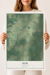 Map of How, Wisconsin, 18 x 24 inch unframed archival matte print
