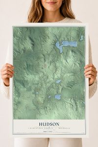 Map of Hudson, Charlevoix County, Michigan, 18 x 24 inch unframed archival matte print