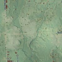 Second close-up of the map of Hudson, Lenawee County, Michigan print showing more streets and buildings
