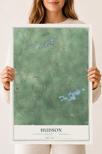 Map of Hudson, Lenawee County, Michigan, 18 x 24 inch unframed archival matte print