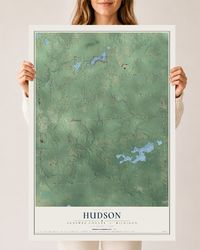 Map of Hudson, Lenawee County, Michigan, 24 x 36 inch unframed archival matte print