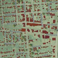 Close-up of the map of Imlay City, Michigan print showing street and building detail