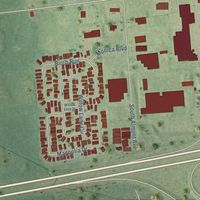 Second close-up of the map of Imlay City, Michigan print showing more streets and buildings