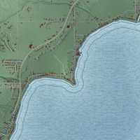 Second close-up of the map of Inverness, Michigan print showing more streets and buildings