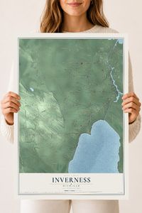 Map of Inverness, Michigan, 18 x 24 inch unframed archival matte print