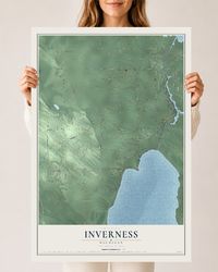 Map of Inverness, Michigan, 24 x 36 inch unframed archival matte print