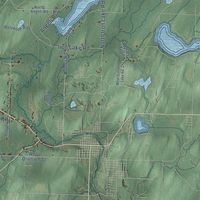 Second close-up of the map of Iron River, Iron County, Michigan print showing more streets and buildings