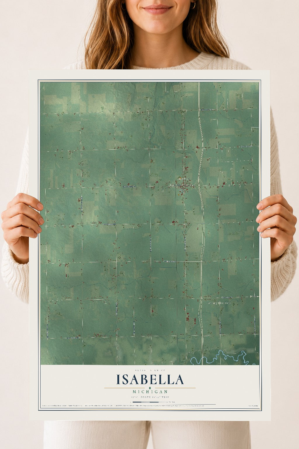Map of Isabella, Michigan, 18 x 24 inch unframed archival matte print