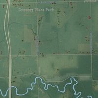 Close-up of the map of Isabella, Michigan print showing street and building detail
