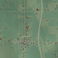 Second close-up of the map of Isabella, Michigan print showing more streets and buildings