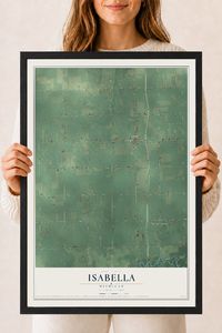 Map of Isabella, Michigan, 18 x 24 inch print in a black wood frame
