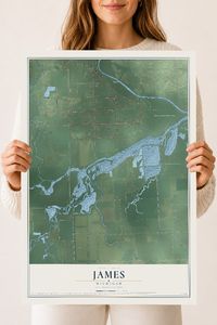 Map of James, Michigan, 18 x 24 inch unframed archival matte print
