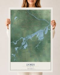 Map of James, Michigan, 24 x 36 inch unframed archival matte print