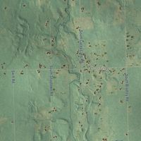 Second close-up of the map of Kalamo, Michigan print showing more streets and buildings