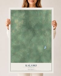 Map of Kalamo, Michigan, 24 x 36 inch unframed archival matte print