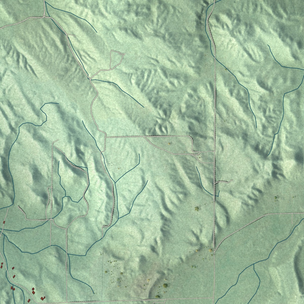 Second close-up of the map of Kearney, Michigan print showing more streets and buildings