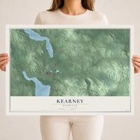 Map of Kearney, Michigan, 18 x 24 inch unframed archival matte print