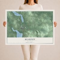 Map of Kearney, Michigan, 24 x 36 inch unframed archival matte print