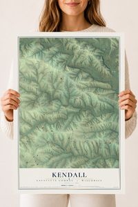 Map of Kendall, Lafayette County, Wisconsin, 18 x 24 inch unframed archival matte print