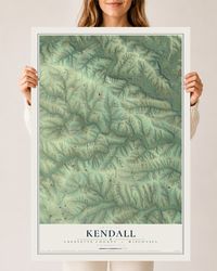 Map of Kendall, Lafayette County, Wisconsin, 24 x 36 inch unframed archival matte print