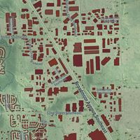 Second close-up of the map of Kentwood, Michigan print showing more streets and buildings