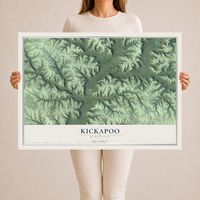 Map of Kickapoo, Wisconsin, 24 x 36 inch unframed archival matte print
