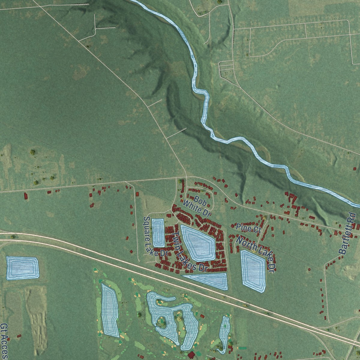 Second close-up of the map of Kimball, Michigan print showing more streets and buildings