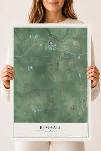 Map of Kimball, Michigan, 18 x 24 inch unframed archival matte print