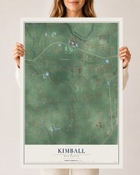Map of Kimball, Michigan, 24 x 36 inch unframed archival matte print