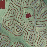 Second close-up of the map of Kings Park West, Virginia print showing more streets and buildings