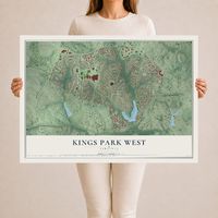 Map of Kings Park West, Virginia, 24 x 36 inch unframed archival matte print